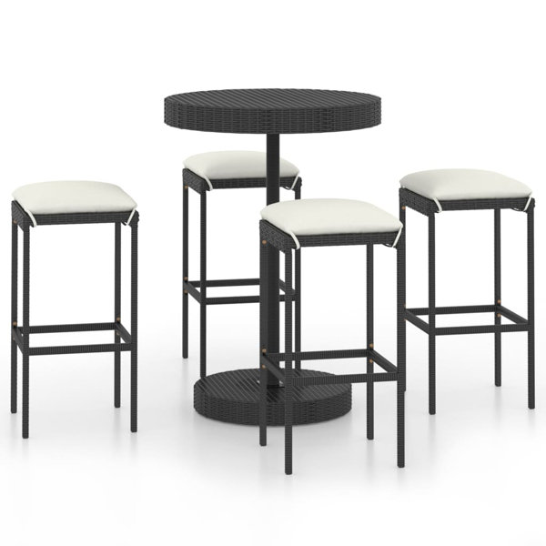 Ebern Designs Patio Bar Set Outdoor Bistro Set Bar Stool Bistro Table